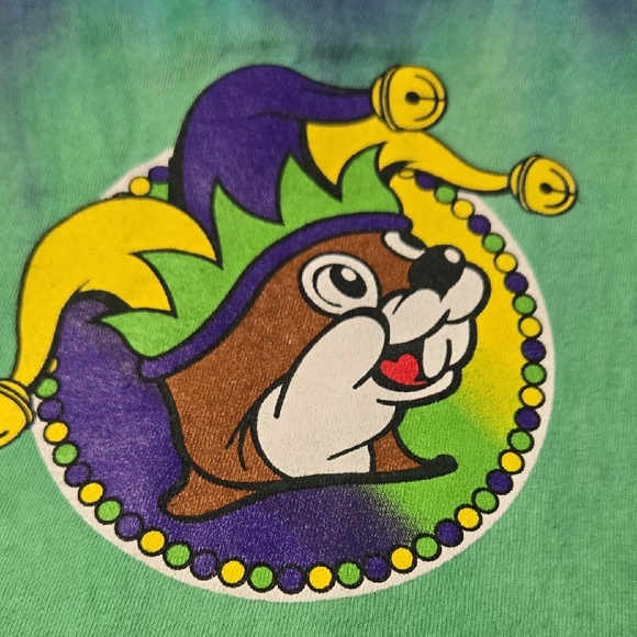 Colorful BUC-EES MARDI GRAS Tie-Dye Kids Shirt SZ M - Picture 2 of 5